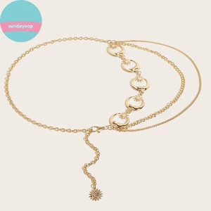 Sund Multilayer Punk Gothic Sun Eo Dây Kim Loại Thắt Lưng Nữ Đầm Trang Sức Dây Thắt Lưng VN