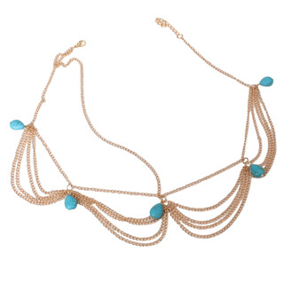 Phụ Nữ Bohemian Đầu Dây Chuyền Mũ Tua Rua Dây Xích Tóc Ấn Độ Đầu Trước Mũ Phụ Kiện Tóc Cho Cô Dâu Và Bé Gái