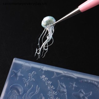 [savemoneyeveryday] 1 Chiếc Vỏ sò Sao Biển sứa Vỏ sò 3D Khuôn Làm Móng Silicon Mùa Hè Dòng Đại Dương DIY Khuôn Silicon Móng Tay Nghệ Thuật Khuôn [vn]