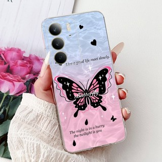 Vỏ Mềm Cho Realme C75 C75X 4G 2025 Ốp Lưng Mới Phong Cách Bướm Hoa Trong Suốt Ốp Lưng Cho RealmeC75 RealmeC75x Vỏ Điện Thoại