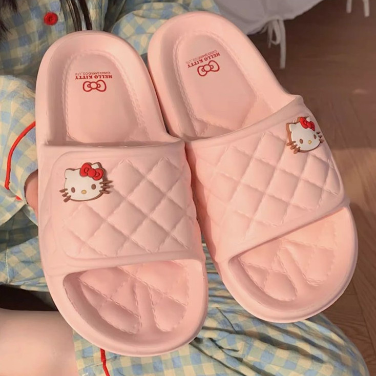 XIXITIAO Sanrio Dép Sanrio Co-Branded HelloKitty Dép Chống Trơn Trượt EVA Đế Mềm Giày Gia Đình Nữ