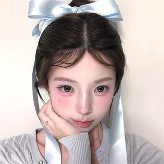 Kẹp tóc nơ bướm màu xanh bạc hà phụ kiện tóc ruy băng dài, băng đô ruy băng phong cách công chúa quá khổ