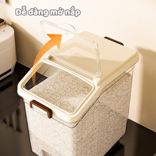 Thùng Đựng Gạo 20kg-35kg Nắp Lật Chống Côn Trùng Chống Ẩm, Hộp Đựng Gạo Đựng Ngũ Cốc Đồ Khô Cao Cấp