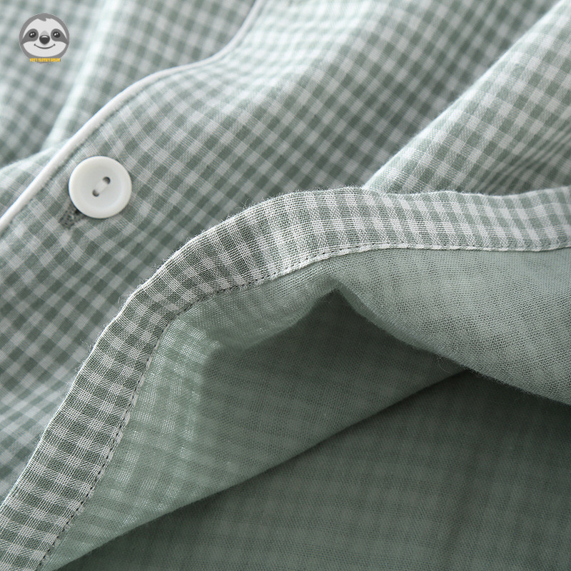 Phong cách Nhật Bản Muji Style / Bộ đồ dài tay kẻ sọc bằng sợi Cotton nguyên chất dành cho nam / Có thể mặc bên ngoài P dài tay phong cách mỏng