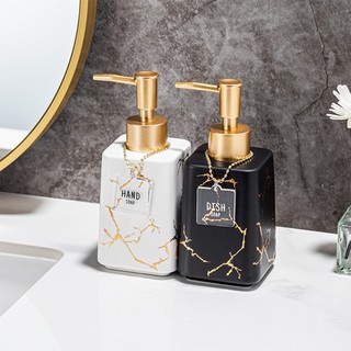 Comereally Ceramic Refillable Soap Dispenser Chai dầu gội du lịch họa tiết đá cẩm thạch