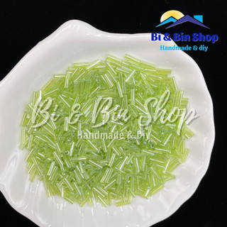 45g Cườm Khúc Ông Trúc Dài 7mm Màu Bóng Đính Kết Trang Phục Thời Trang