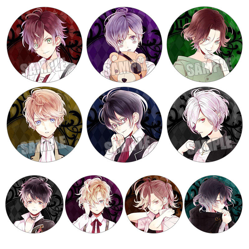 HK1 DIABOLIK LOVERS Tinplate Huy hiệu Shu SAKAKI Phụ kiện Anime Ngoại vi KH1