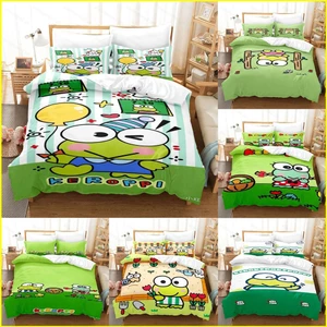 ST2 Kero Kero Keroppi 3IN1 Phù Hợp Với Khăn Trải Giường Chăn Gối Chất Lượng Cao Cấp Bộ Chăn Ga Gối Phòng Ngủ Gia Đình Có Thể Giặt TS2