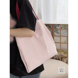 2026 Original Niche Design Phong Cách Hàn Quốc Kẻ Sọc Canvas Nhiều Lớp Tote Yoga