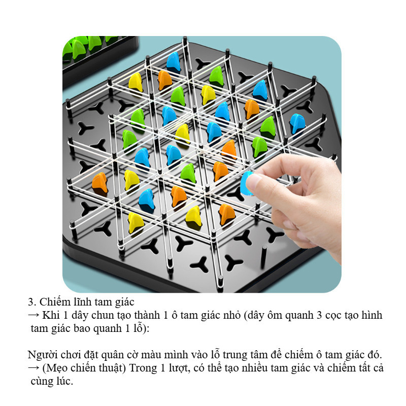 Bộ cờ xếp hình tam giác, cờ liên xích, Cờ chuỗi tam giác cờ xích, Đồ chơi xếp hình logic cho trẻ em