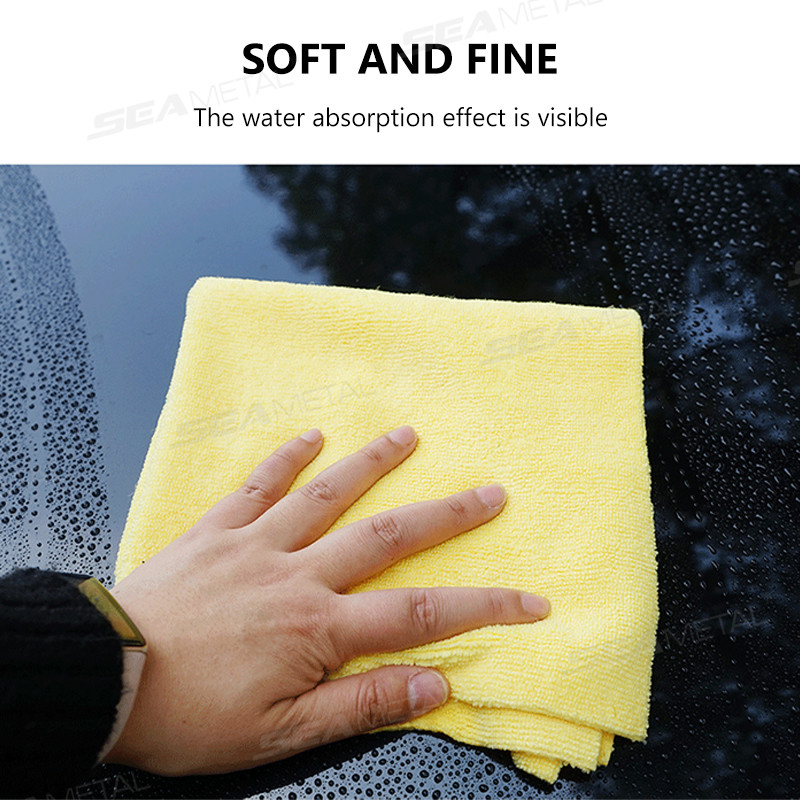 SEAMETAL 40x40cm Khăn Microfiber Edgeless Khăn Giặt Ô Tô Siêu Mềm Siêu Thấm Hút Tự Động Sấy Vải Làm Sạch Rag