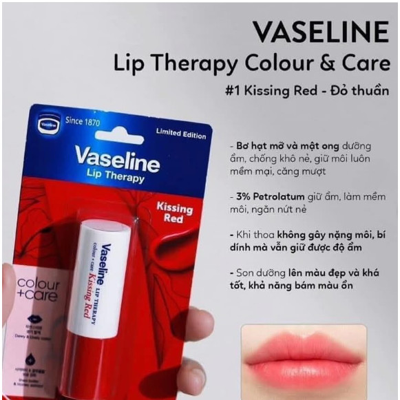 SET 2 SON DƯỠNG VASELINE TẶNG LƯỢC
