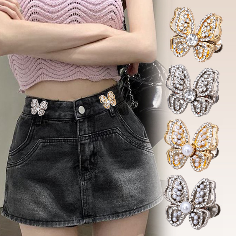 70 Kiểu Bướm Khóa Eo Tháo Rời Nút Thắt Lưng Quần Jean Giúp Thu Nhỏ Vòng Eo Và Giảm Cổ Quần - Phụ Kiện Thời Trang
