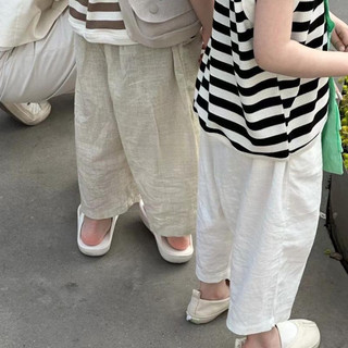 Quần chống muỗi mùa hè mới cho bé trai và bé gái, quần mỏng kiểu Hàn Quốc cho trẻ em, quần cotton lanh rộng rãi thoải mái