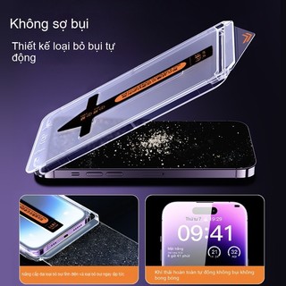 Kính cường lực iPhone 9H HD tự dán không bụi chống vân tay cho iPhone 11 12 13 14 15 16 17 Pro Max XR XS