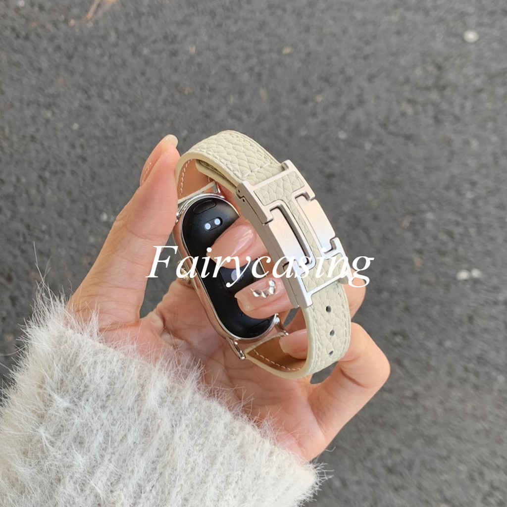 Dây da mỏng cho MIBand 10 9 8 7 Vòng đeo tay từ tính thay thế cho miband 6 5 4 3 Band Không có đồng hồ