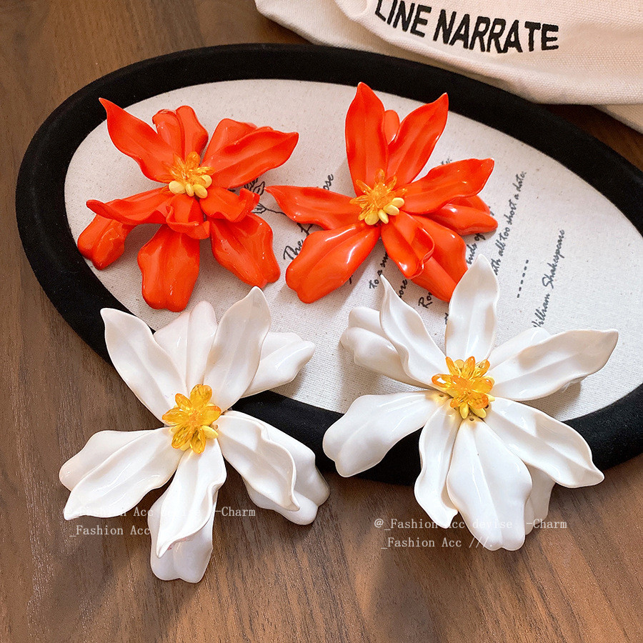 [Jewbeauty] Bông tai hoa acrylic kim bạc bông tai bohemian cá tính thời trang phong cách kỳ nghỉ bông tai