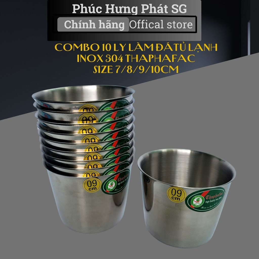 Ly Làm Đá Inox 304 Thaphafac, Cốc Inox Cao Cấp Dùng Tủ Lạnh, Combo 10 ...