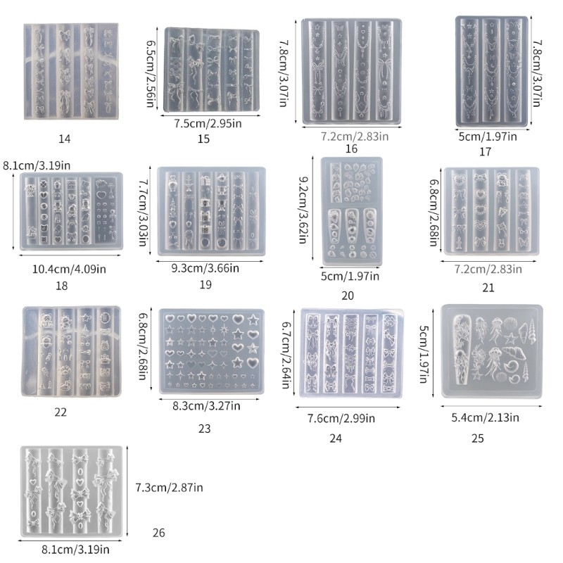 Wellb Silicone Móng Tay Tôn Tạo Khuôn Nơ Chủ Đề Phụ Kiện Nhỏ Thủ Công Khuôn Hiện Nay Cho Người Hâm Mộ Làm Đẹp