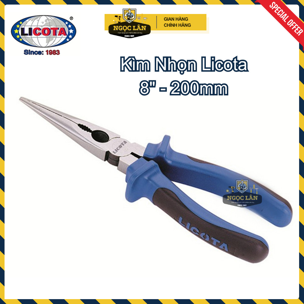 [Chính hãng] Kìm điện, kìm cắt, kìm nhọn Licota 8inch hàng Đài Loan chuẩn, cao cấp