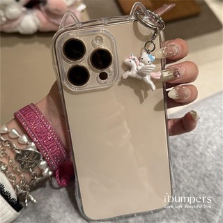 ibumpers Ốp Điện Thoại iPhone INS Thời Trang Mèo Dễ Thương Trong Suốt Ốp Lưng Hàn Quốc Ngôi Sao Cho iPhone 11 12 13 14 15 16 Pro Max