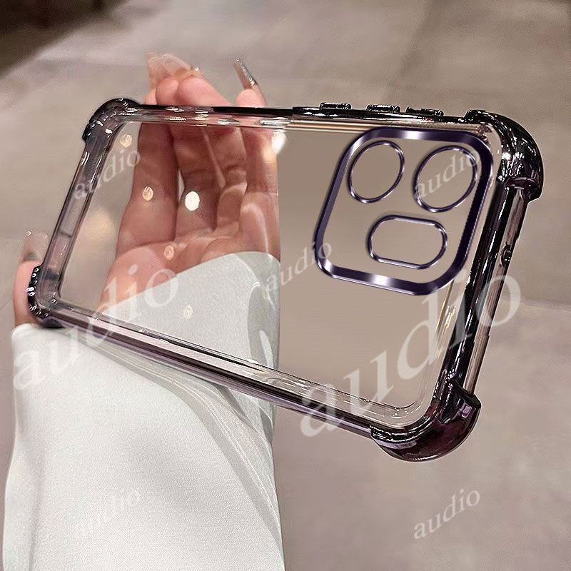 Ốp điện thoại trong suốt mạ bốn góc OPPO Reno16 Pro 5G cho Oppo Reno 16F 15F 14F 5G Ốp lưng silicon mềm chống sốc sang trọng cho OPPO Reno16F Reno15F Reno14F 5G