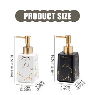 Comereally Ceramic Refillable Soap Dispenser Chai dầu gội du lịch họa tiết đá cẩm thạch