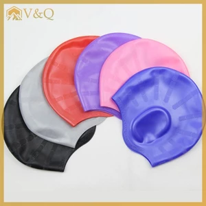 Littleloves1 Người Lớn Mũ Bơi Co Giãn Cao Nam Nữ Bể Bơi Chống Thấm Nước Bảo Vệ Tai Tóc Dài Mũ Lặn Silicon Lớn EN
