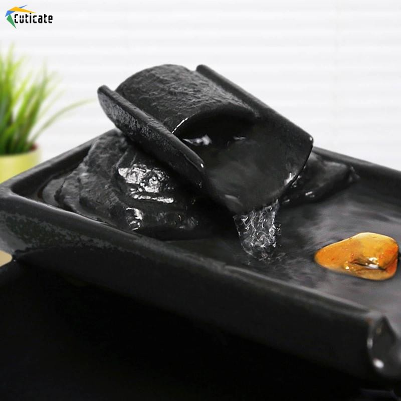 Thư giãn trong nhà Đài phun nước để bàn Thác nước, Bể cá, Bình đựng thực vật, Hoàn hảo cho văn phòng, gia đình, trang trí bàn làm việc phòng ngủ