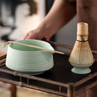[Còn hàng] NOOKSTORY 4 chiếc Máy đánh trứng Matcha Nhật Bản, Bộ trà Matcha tái sử dụng bằng gốm tre, Dụng cụ làm trà xanh truyền thống