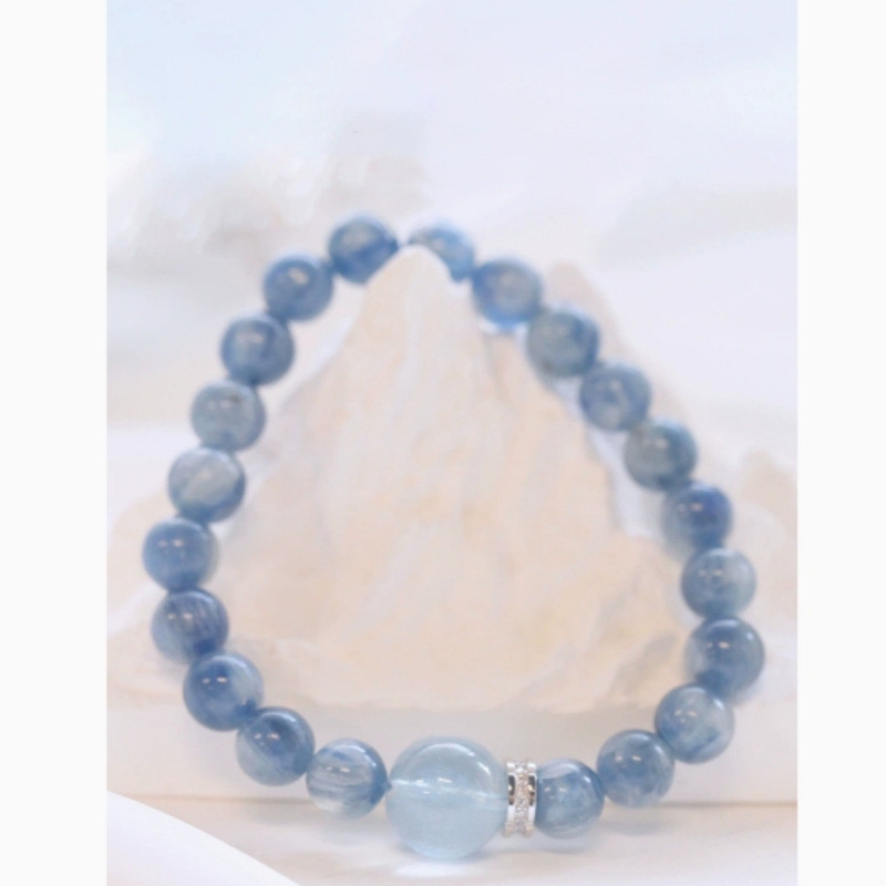 Vòng tay Aquamarine Kyanite màu xanh mới dành cho nữ Vòng tay pha lê tự nhiên