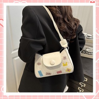 Túi xách đeo vai nữ thời trang da mềm dây xoắn in hình Liistore K278 (Không kèm charm gấu)