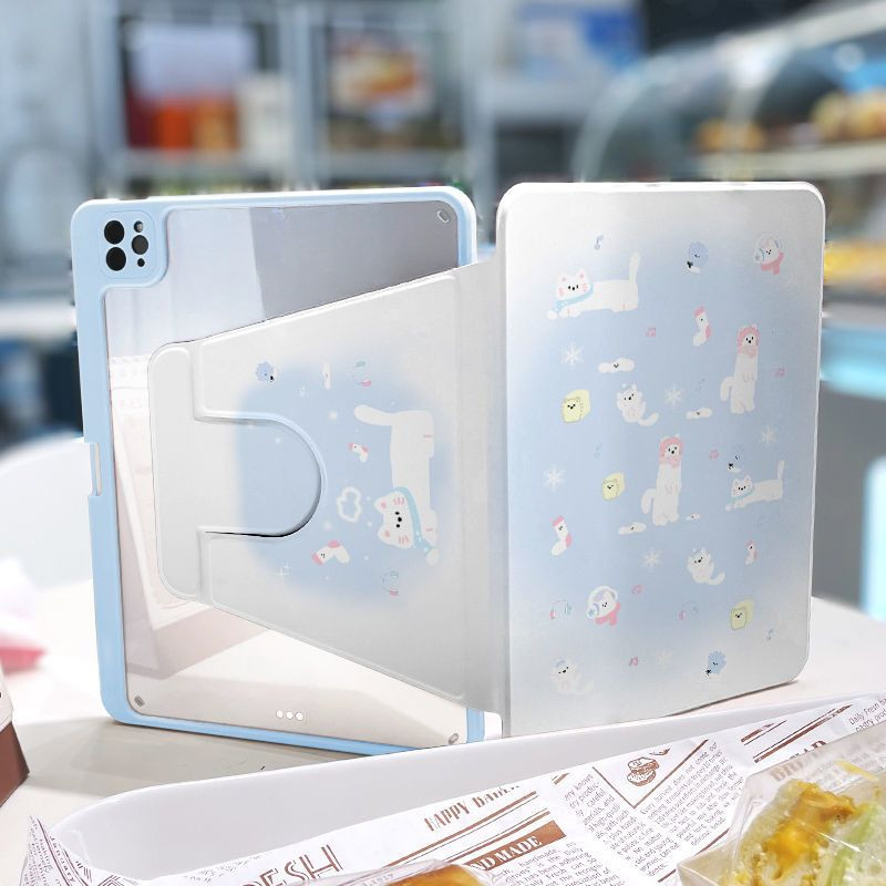 Vỏ bảo vệ cho Samsung Galaxy S9plus / s10plus 12.4inch S9 FE + A9 + Tab A7 lite S7plus / S8plus Tab S6 lite 10.4inch Tab A9 Plus S10ULTRA Vỏ Acrylic xoay kiểu sách