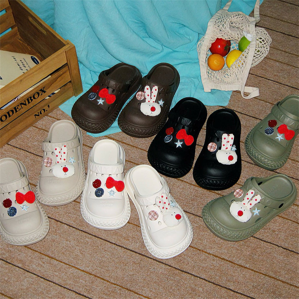 XIXITIAO Dép Thỏ Dễ Thương Dép Nữ Mùa Hè Đế Dày Tăng Chiều Cao Học Sinh Ngoài Trời Giày Sandal Đế Mềm