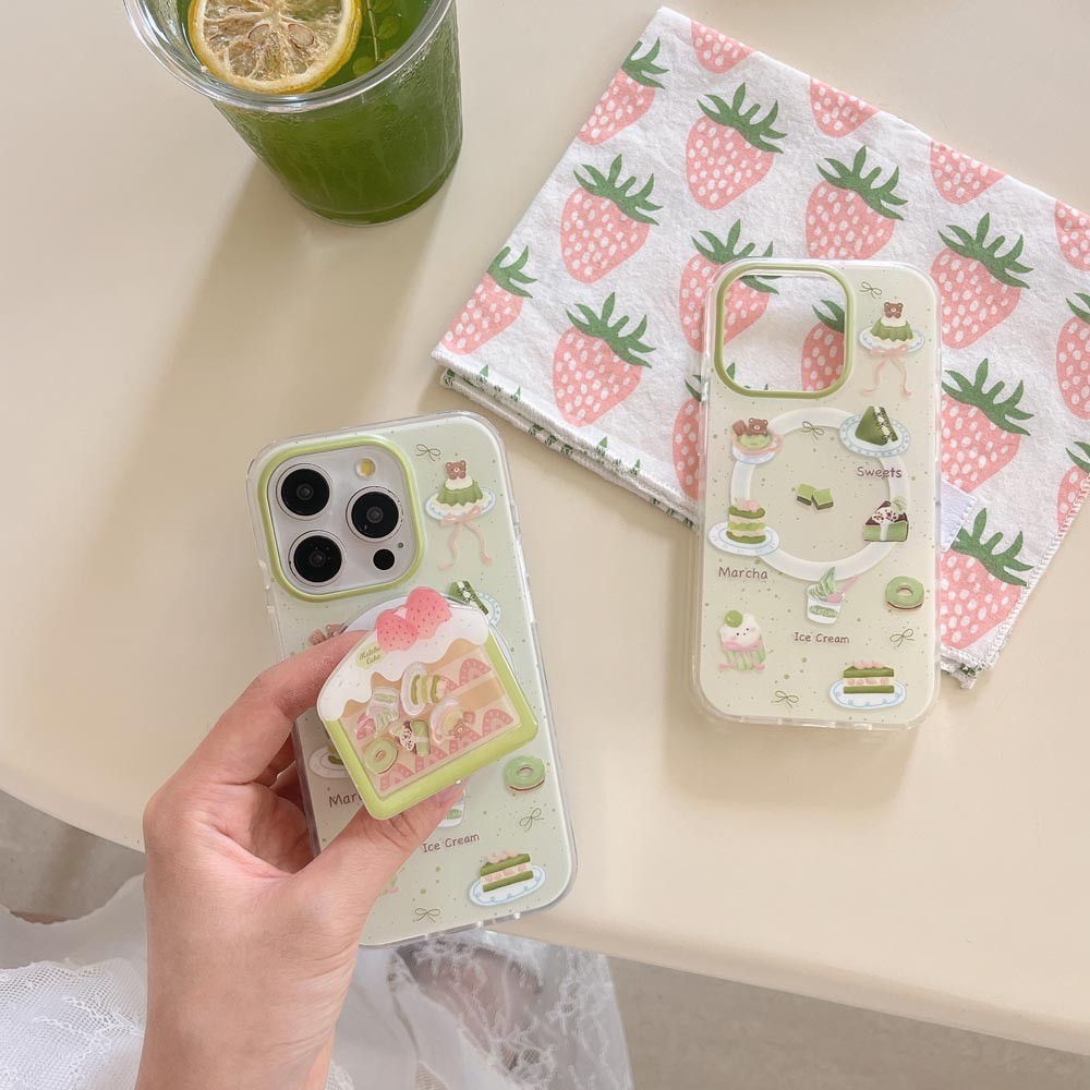 Ốp Lưng Cứng Tương Thích Với iPhone 13 13Pro 13ProMax 14 14Pro 14ProMax 15 15Pro 15ProMax 16 16Pro 16ProMax 17 17Pro 17ProMax Ốp Nam Châm Họa Tiết Bánh Tráng Miệng