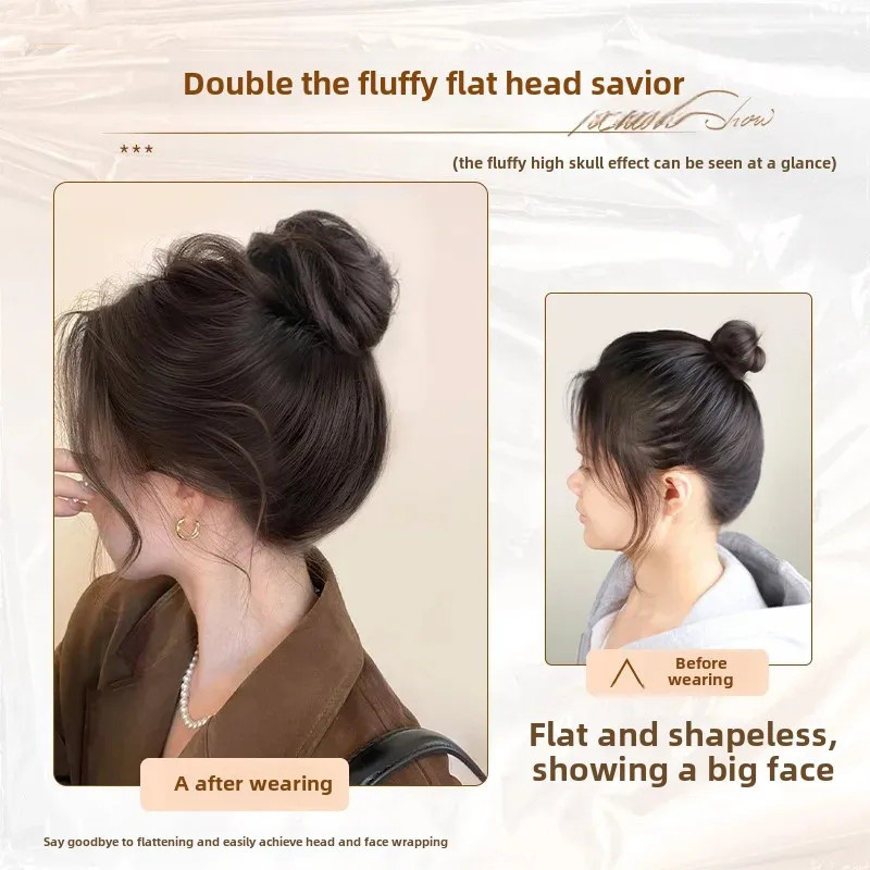 Có Thể Điều Chỉnh Tổ Chim Bun Tóc Kẹp Cho Nữ Lông Tơ Bun Giả Quấn Tóc Voluminous