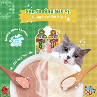 Súp Thưởng Mix Vị Cho Mèo Hỗ Trợ Chế Độ Dinh Dưỡng Cân Bằng Cho Thú Cưng