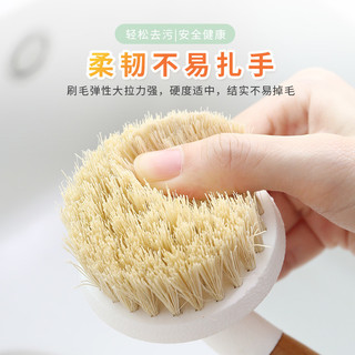 Bàn chải nồi gai dầu tự nhiên, bàn chải rửa chén có tay cầm dài, bàn chải nồi có tay cầm gỗ, bàn chải làm sạch đa chức năng trong bếp, công cụ kỳ diệu