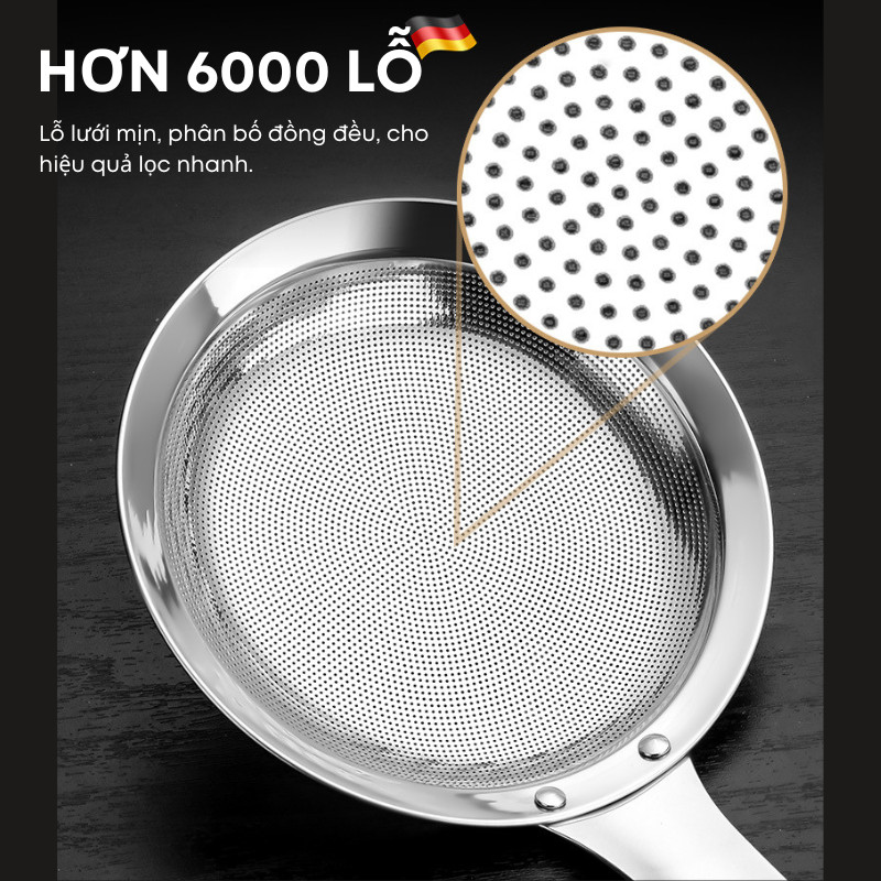 Muôi Vớt Bọt, Lọc Cặn Inox 304 KOOBEE Cực Dày Dặn – Lưới Siêu Mịn 6000 Lỗ – 3 Kích Thước Tiện Dụng | 289