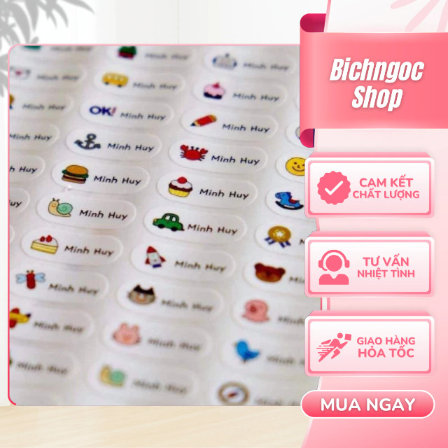 Set 198 Sticker Tên Riêng Cho Bé Theo Yêu Cầu, Nhãn Dán Sticker Ngộ ...