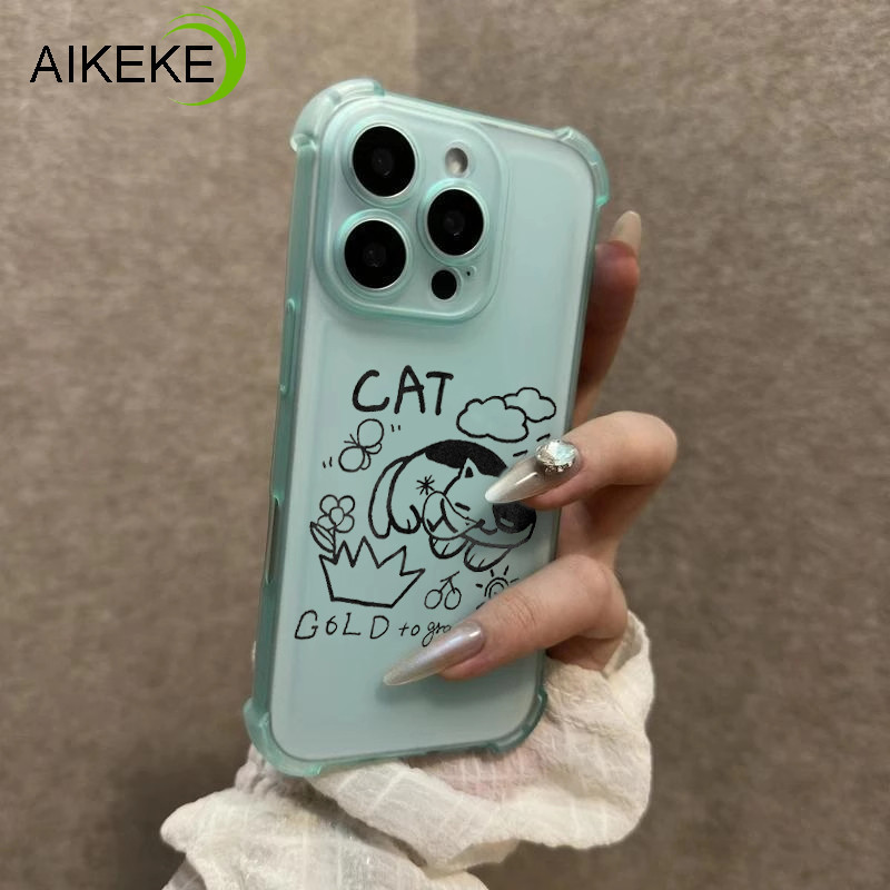 Ốp Điện Thoại Cho Honor 400 Lite Power X70i X60 GT Pro 5G 4G Ice Mist Matte Linear Kitten Ốp Lưng Hoa Dễ Thương Đơn Giản Bướm Mềm AirBag Vỏ Chống Sốc