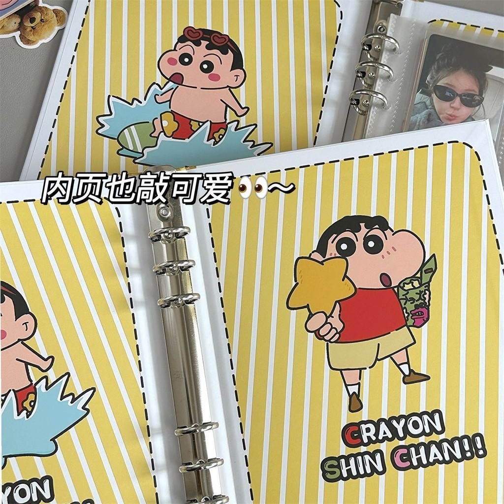 Four Palace Lưới Album Ảnh Vỏ 6.2 Crayon Shin-Chan Lưu Trữ Thẻ Sách Có Giá Trị Cao Cứng Rời Lá 10cm Sách Thẻ Dễ Thương
