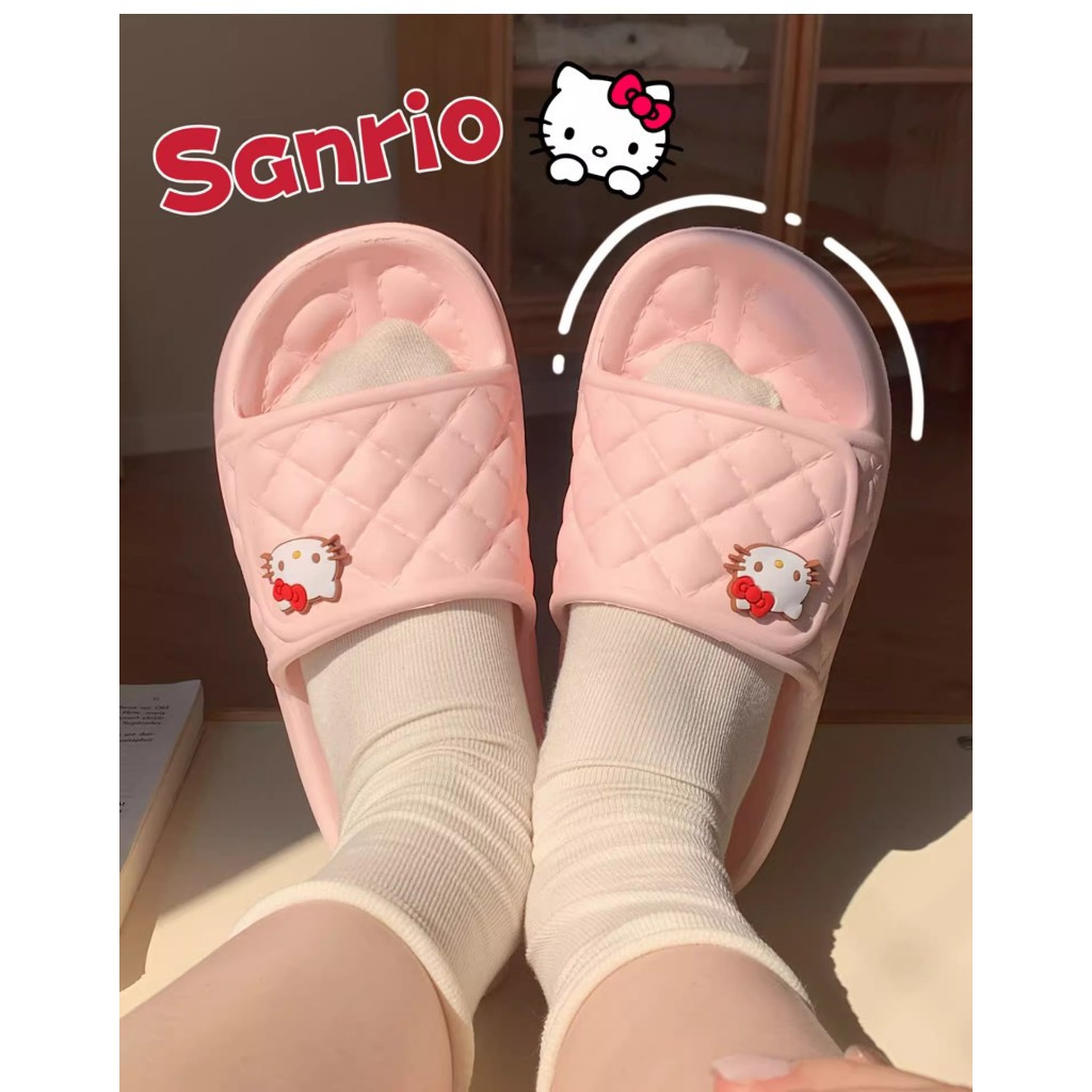 XIXITIAO Sanrio Dép Sanrio Co-Branded HelloKitty Dép Chống Trơn Trượt EVA Đế Mềm Giày Gia Đình Nữ