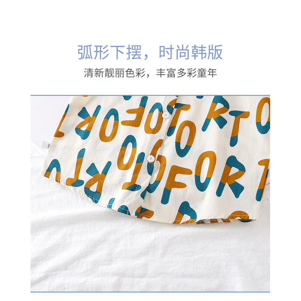 ​Trẻ Em Nguyên Chất Áo Sơ Mi Cotton Ngắn Tay Mùa Hè Mỏng Phong Cách Bé Trai Bé Gái Áo Cardigan Thoáng Khí POLO Top 8O-160​Mã SHTD