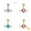 Nhẫn Rốn Inox Cho Nữ Flash Kim Cương Giả Bikini Bụng Nút Móng Tay Trang Trí Cơ Thể Piercings Trang Sức Mới