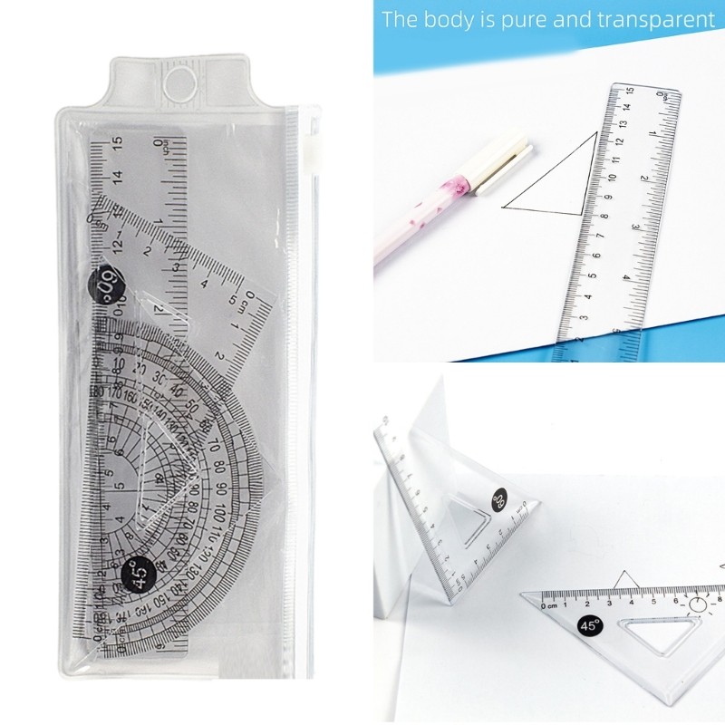 KIKIN 4 15cm Thước Bộ Hình Học Bộ Tam Giác Thước Toán Học Dụng Cụ Vẽ Đồ Dùng Học Tập Cho Học Sinh Bé Trai Gir