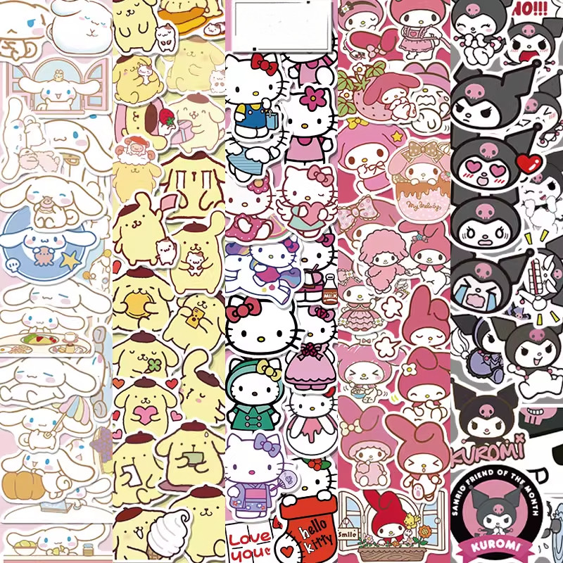 Bộ 50 Nhân Vật  Dễ Thương Dán Kawaii Hoạt Hình Đề Can Cho Laptop Điện Thoại Hành Lý Bình Nước DIY Trang Trí