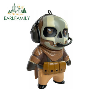 EARLFAMILY Skeleton Hình Dán Xe Hơi Cá Tính Chống Trầy Xước Decal Thích Hợp Cho Xe Máy Ván Trượt Laptop Phía Sau Kính Chắn Gió