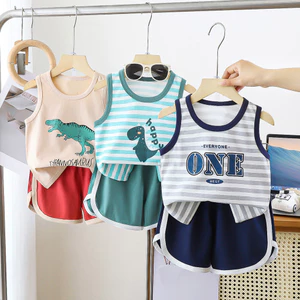​Quần short Cotton nguyên chất dành cho trẻ em Bộ đồ không tay loại A mùa hè mỏng 73.-130​Mã XP4W