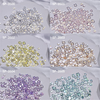 250PCS charm tròn mắt mèo phân cực, hạt trang trí móng tay, phụ kiện tiệm làm móng